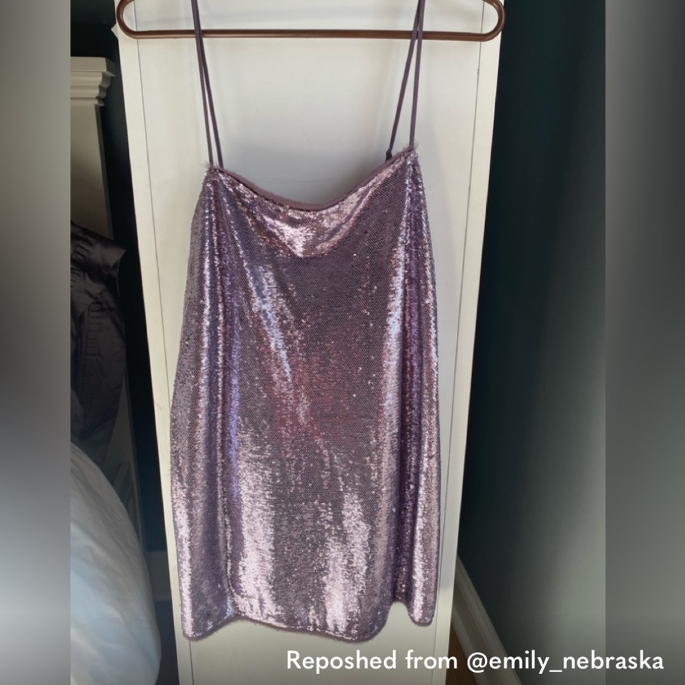 Free People Lavender Sequin Mini Dress